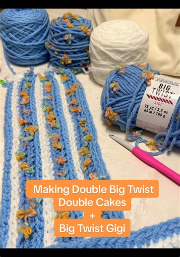 Doubling Big Twist 4wt to make 6wt to add to Big Twist Gigi ... 🧶 #crochet #yarntok #bigtwistyarn #yarn #crochetersoftiktok