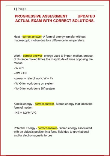 Progressive Assessment Updated Actual Exam With Correct Solu video
