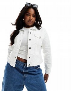 ONLY Curve denim jacket in white | ASOS