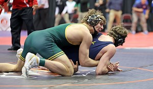 St. Edward drill partners Luke Geog and Jarrel Miller among four Eagles advancing to Division I wrestling state finals