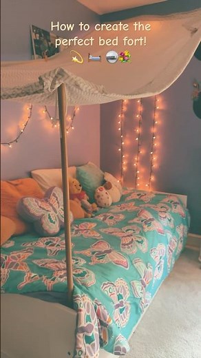 Perfect bed fort! #fort #preppyyyy #diy #comfy #blanketfort #pillows #bored #shortsfeed #tips