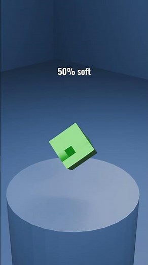 0% vs 100% Soft Body Simulation Cube 🧊