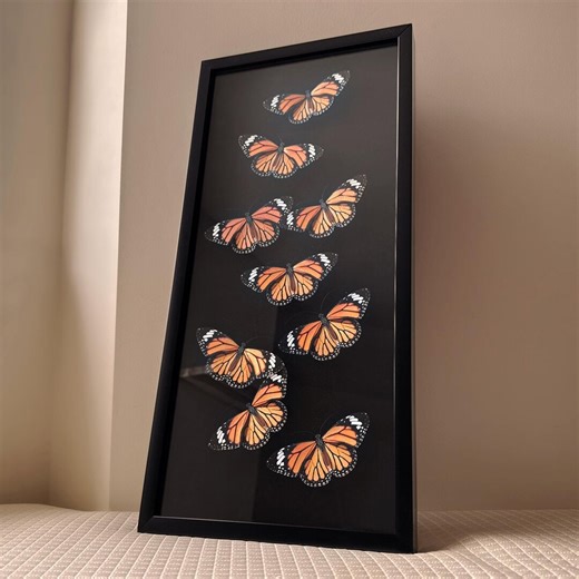 Monarch Butterfly Shadow Box Paper Art - 9x20in - Etsy