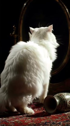 😱 Scared Cat Sees Ghost in Mirror | Funny & Scary Cat Reaction 😂🐱#trending #scaredcat #viralshort