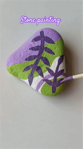 Aesthetic Purple+Green Boho Stone Art 💜💚 | DIY Stone Painting