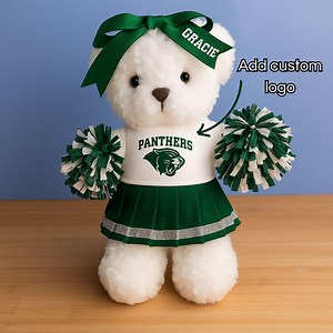 Custom Logo Cheerleading Plush Bear, Custom All-star Cheer Bears, School Cheer Bears, Cheerleader Custom Uniform Bear, Cheer Team Gift - Etsy