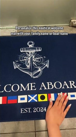Nautical Flag Welcome | Personalized Doormat