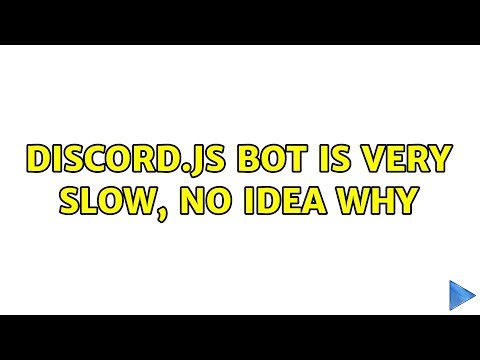Discord.JS bot is very slow, no idea why (2 Solutions!!)