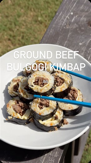 Christine • Easy Home Cooking on Instagram: "Hidden veggie ground beef kimbap 💛 A kid-friendly twist on a classic — easy to prep, packed with protein, and my go-to way to sneak in some veggies. I’ve been using @ymseaweed for all my kimbap lately — harvested from Korea and locally roasted, it’s always so fresh and crispy. Perfect for little hands (and big bites). 🍙 For ground beef bulgogi: •1 lb ground beef •3-4 tbsp soy sauce •2 tbsp minced garlic •1 tbsp honey/sugar •2 tbsp sesame oil •1 tsp 