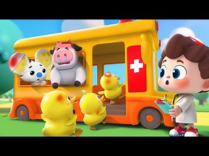 Rescue Bus Song (Animal Version) | Wheels On the Ambulance | Nursery Rhymes & Kids Songs | BabyBus - Videos For Kids