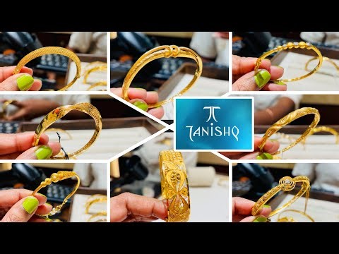 Tanishq Lightweight Gold Single Kada Bangle Designs with Price | Tanishq Single Gold Bangles designs