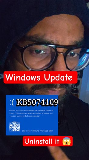 ALERT 🚨Windows update KB5074109 is causing FPS drops, glitches & lag . Uninstall it 🙌🏻🔥 like & share