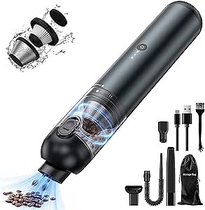 Handheld Vacuum, 16,000Pa Brushless Hand Held Vacuum Cleaners, Cordless Rechargeable Car Vacuum, Powerful Portable Mini Vacuum Cleaner for Car Home, Ultra Light Dust Busters for Pet Hair
