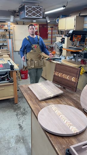 Warm Chevron Series Cutting Board (1 of 2): SOLD Cutting Board (2 of 2) : SOLD Lazy Susan (1 of 2): SOLD Lazy Susan (2 of 2): $175 Serving Tray (1 of 2): SOLD Serving Tray (2 of 2): SOLD Price includes personalized laser engraving. Price does not include shipping cost. (Will deliver to NW Arkansas or NE Oklahoma free of charge.) 50% deposit required to secure item and proceed with personalization. Royalty Free Music: https://www.bensound.com License code: CMTC1WL20LXDMZFZ Artist: : Benjamin Tiss