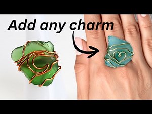 How to Make Wire-Wrapped Sea Glass Rings with Hearts & Moons Tutorial