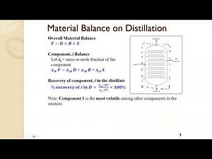 Distillation (Lecture 7.2) - Material Balances without Reactions