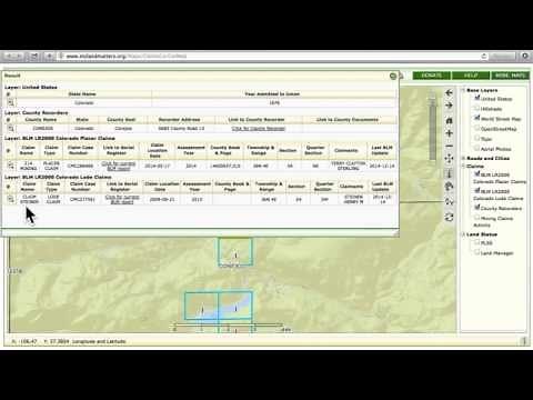Land Matters Active Mining Claims Maps and the LR2000