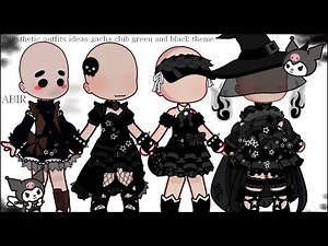 [🍀]aesthetic outfits ideas [🍀]gacha club[🍀] black theme [🍀]