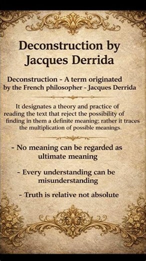🧠 Deconstruction by Jacques Derrida Explained 📚✨ | Easy Theory in Simple Words 💯🔥 #english