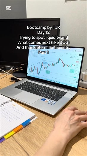 Bootcamp by TJR Day 12 Trying to spot liquidity and What comes next #mindset #habit #discipline