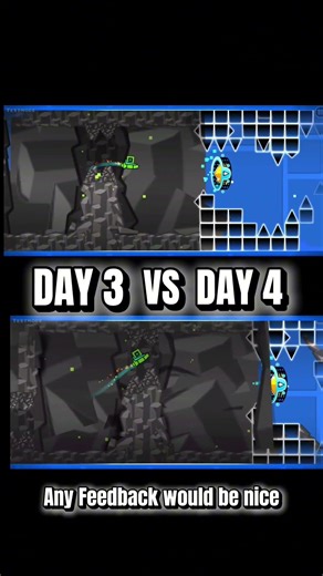 Making A INSANE Level In Geometry Dash Day 3 vs Day 4 #geometrydash #gaming