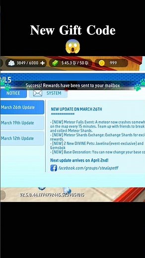 😱 FF Steal a Pet Gift Code 🔥 | Free Fire New pet |#freefire #craftland #shorts