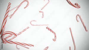 Candy Cane Loop - Seamless animated loop of floating candy canes.