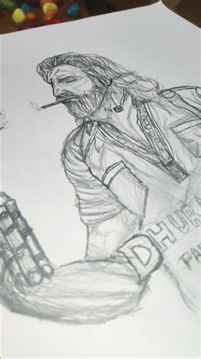 dhurandher poster sketch tutorial ✏️🔥#likes #art #drawing #painting #sketch #shortvideo #shorts
