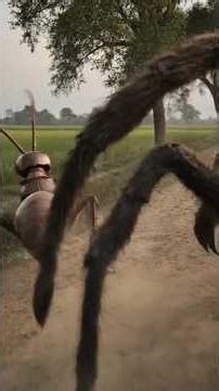 Giant Spider Wraps Ant In Web AI Cinematic Jungle Scene #shorts