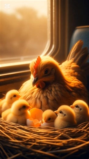 The story of a hen making a nest on the train and laying lots of eggs #ai #hen #shorts