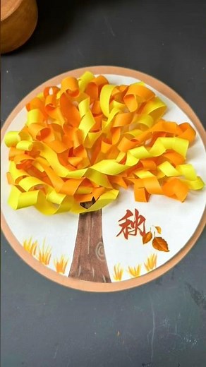 Easy Autumn Tree Craft with Color Paper Strips | DIY Fall Art #diy #artandcraft #art #craft #crafts