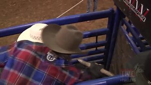 WINNING RIDE: Ben Jones rides Nefarious for 89 points to win #PBRCLOVIS. | PBR