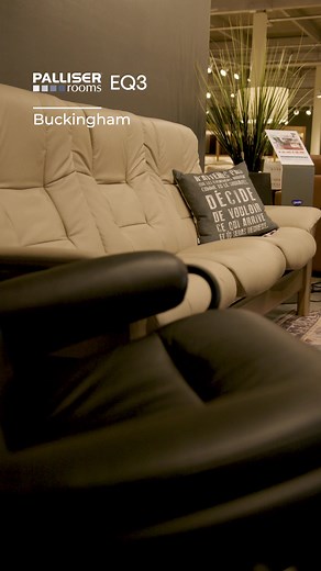 Experience the ultimate in luxury and comfort with the Stressless Buckingham Sofa! With its elegant design and innovative reclining system, it's the perfect addition to elevate your living space. Come visit us at Palliser Rooms in Saskatoon to try out this masterpiece for yourself! | Palliser Rooms / EQ3
