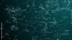 Digital Blueprint: Floating Student Cheat Sheets with Math and Physics Formulas