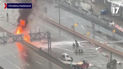 Crews battle tanker fire on US-131 | Haystack News