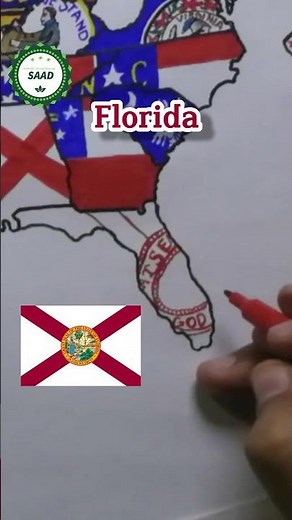 Florida flag map drawing