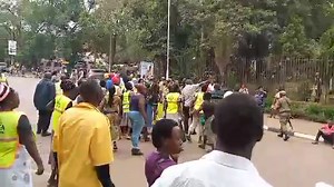 1.7K views · 39 reactions | Two city cleaners have collapsed near KCCA offices after police fired tear gas to disperse them for protesting delayed payment of their salary arrears. An unspecified number of the cleaners have also been arrested. #MonitorUpdates Peter Sserugo | Daily Monitor | Facebook