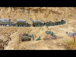 Army Men:Big army convoy ambush #stopmotion (plastic army men)
