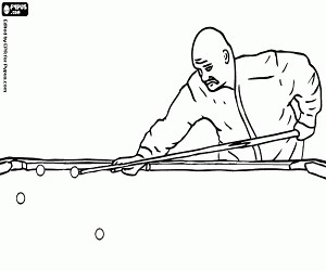 The game of billiards, the Carom coloring page printable game