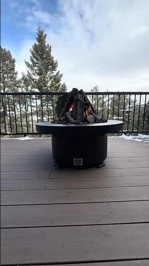 Breck Ironworks Flattop Fire Pit with Treeline Log Set