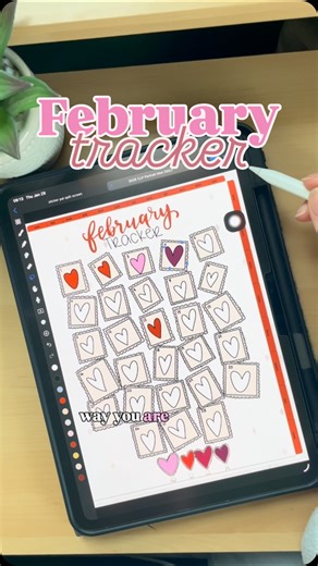 Digi Planning with Breezy O on Instagram: "Here are 2 of the best ways we found to color in your monthly trackers😍😍 1. Using your pin and selecting the color you want, and color in the heart! If you are on the layer under the stamp sticker then it will go behind the stamp and you don’t have to worry about staying in the lines. 2. Adding a white box behind each heart stamp and then for each day select the box, hit style, and change the color of the box for that day! So just a couple taps and it