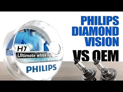 Philips Diamond Vision vs OEM / Original Headlight Bulbs Comparison