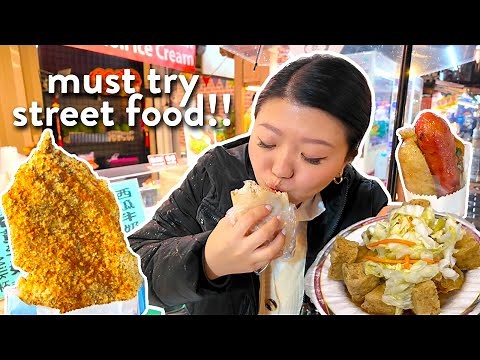 TAIWAN STREET FOOD! Eating at the LARGEST NIGHT MARKET in Taipei 🍗