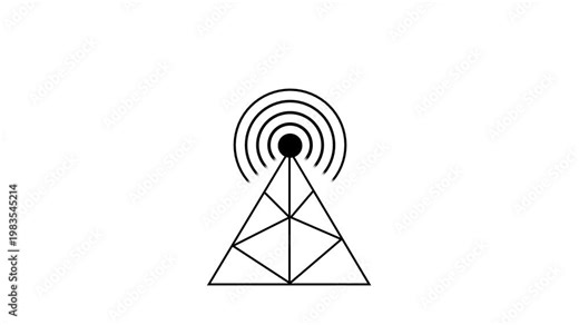 Modern radiation wave graphics from mobile towers, capturing the essence of wireless communication with fluid motion .