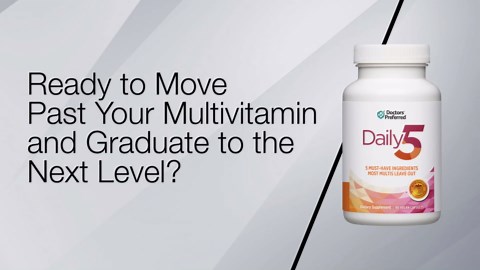 DOCTORS' PREFERRED Daily5 Multivitamin for Women and Men, Clinically Validated Ingredients, Heart, Joints, Circulation, 90 Vegan Capsules