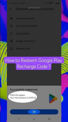 How to Redeem Google PlayStore Recharge Code ? #2025 #shorts #googleplaystore