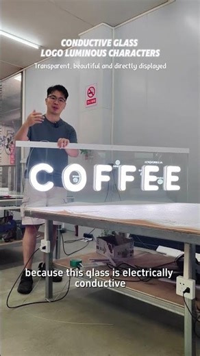Conductive glass logo luminous characters😲Transparent, beautiful and directly displayed#signage