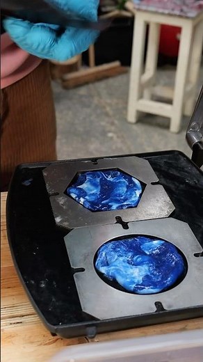 Melting Plastic Waste into Coasters ☕️ #recycledplastic