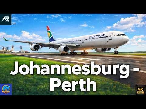 Johannesburg to Perth - South African Airways A340-600 | Full Flight | RFS- Real Flight Simulator