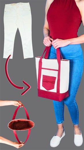 840K views · 12K reactions | How to Sew DIY Tote Bag from Old Jeans easily Miarti✂️ | Miarti - Wiederverwendung | Facebook